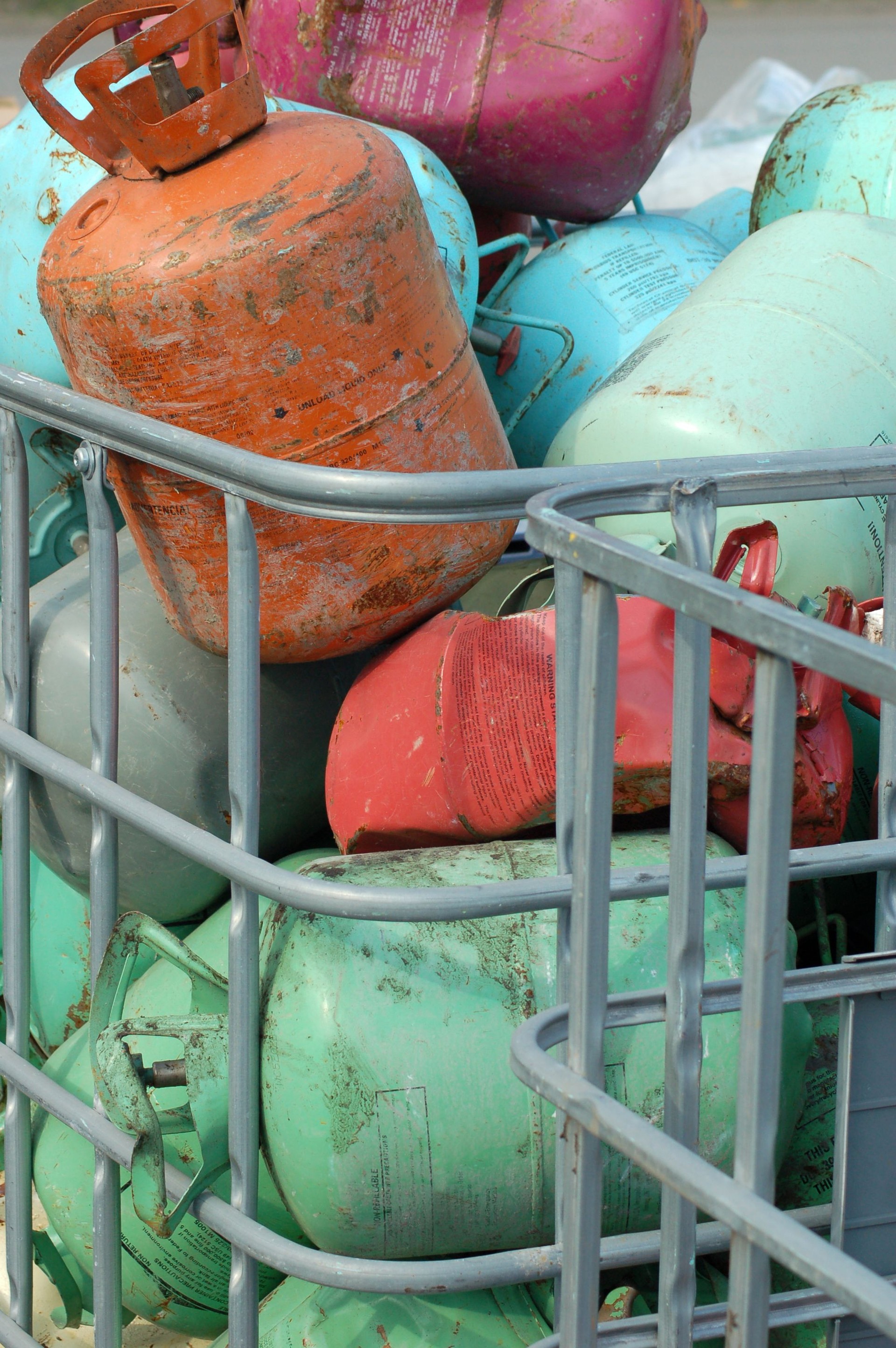 Rainbow of propane tanks